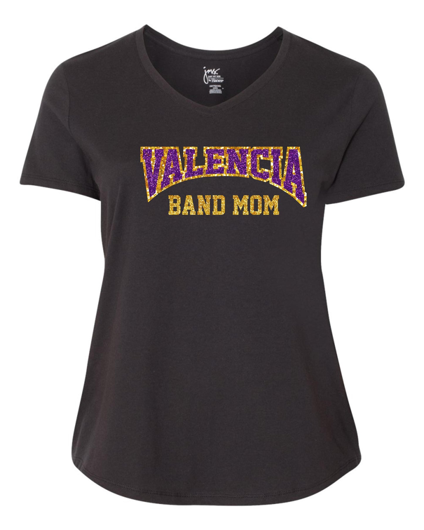 GLITTER-Band Mom Pride of Viking  Adult V Neck Short Sleeve T-Shirt