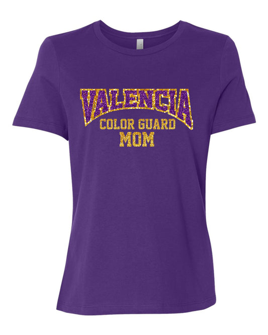 GLITTER-Color Guard Mom Pride of Viking  Adult V Neck Short Sleeve T-Shirt